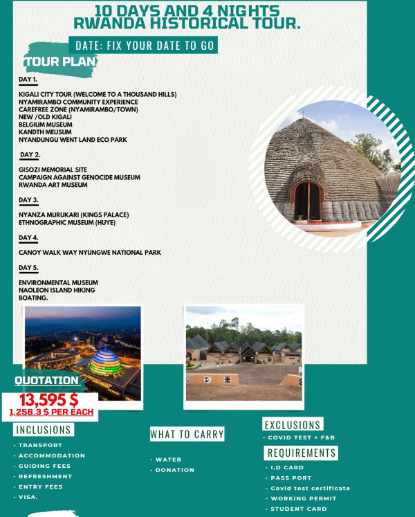 10 DAYS AND 4 NIGHTS RWANDA HISTORICAL TOUR